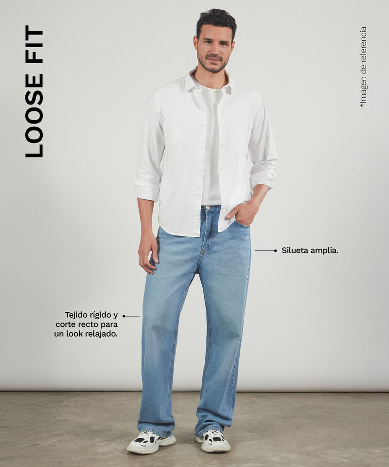 Jeans Loose Fit Tono Claro, AzulClaro, hi-res