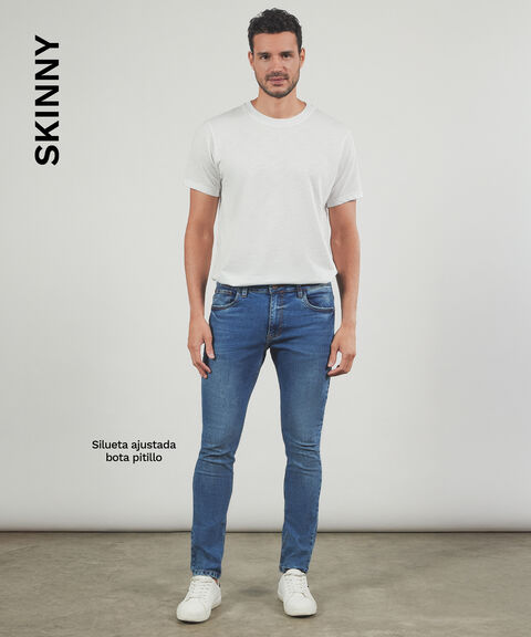 Jean Para Hombre Skinny, Azul, hi-res