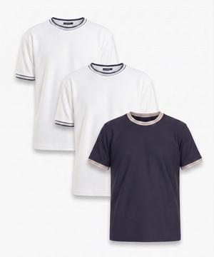 Camiseta Rib Cuello Contraste, , hi-res