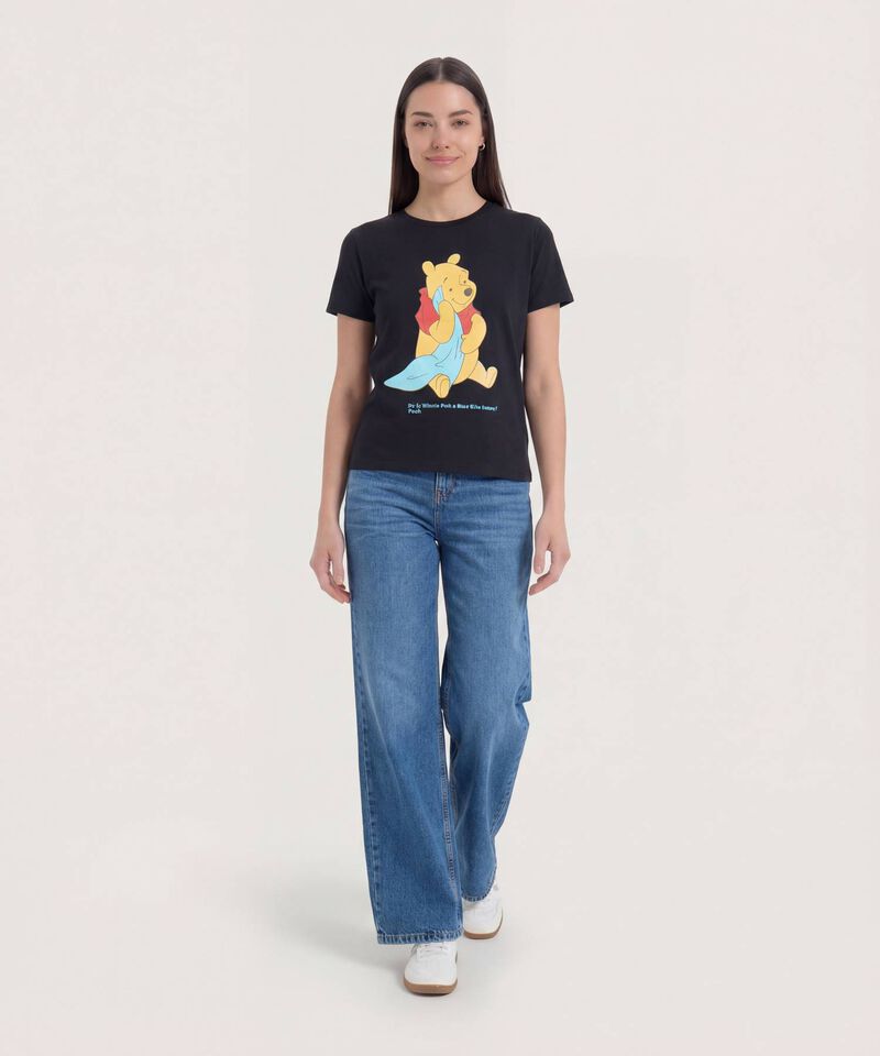 Camiseta Estampada Winnie Pooh, Negro, hi-res