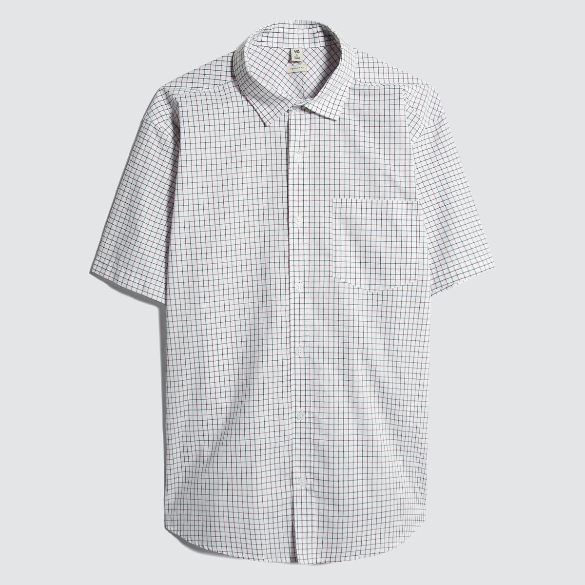 Camisa Manga Corta Estampada, Vino, hi-res