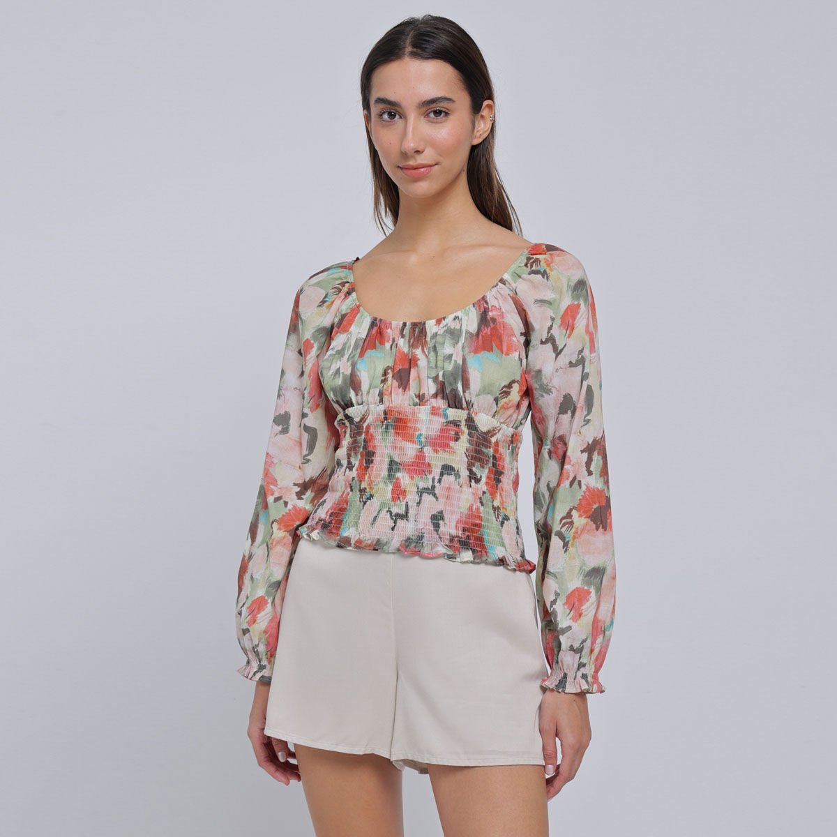 Blusa Estampada Escote Bandeja compra online OSTU