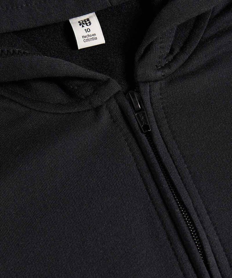 Hoodie Unicolor para Niño, Negro, hi-res
