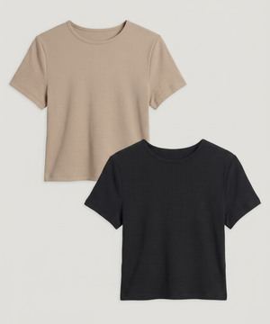 Camiseta Crop Manga Corta, , hi-res