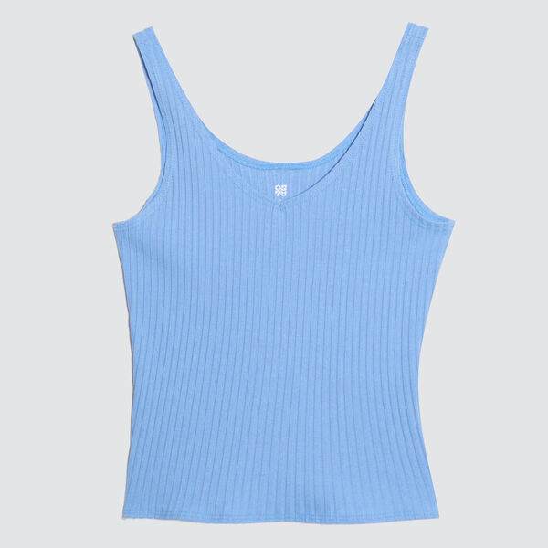 Camiseta Manga Sisa Escotada, Azul, hi-res