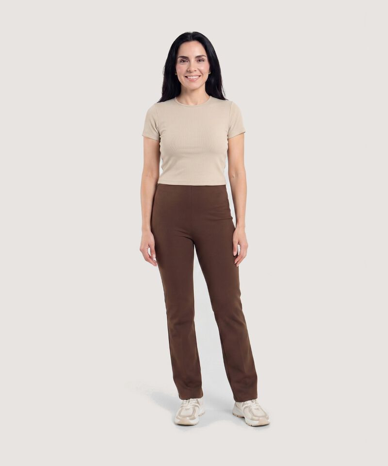 Camiseta Crop Top B&aacute;sico, Beige1, hi-res