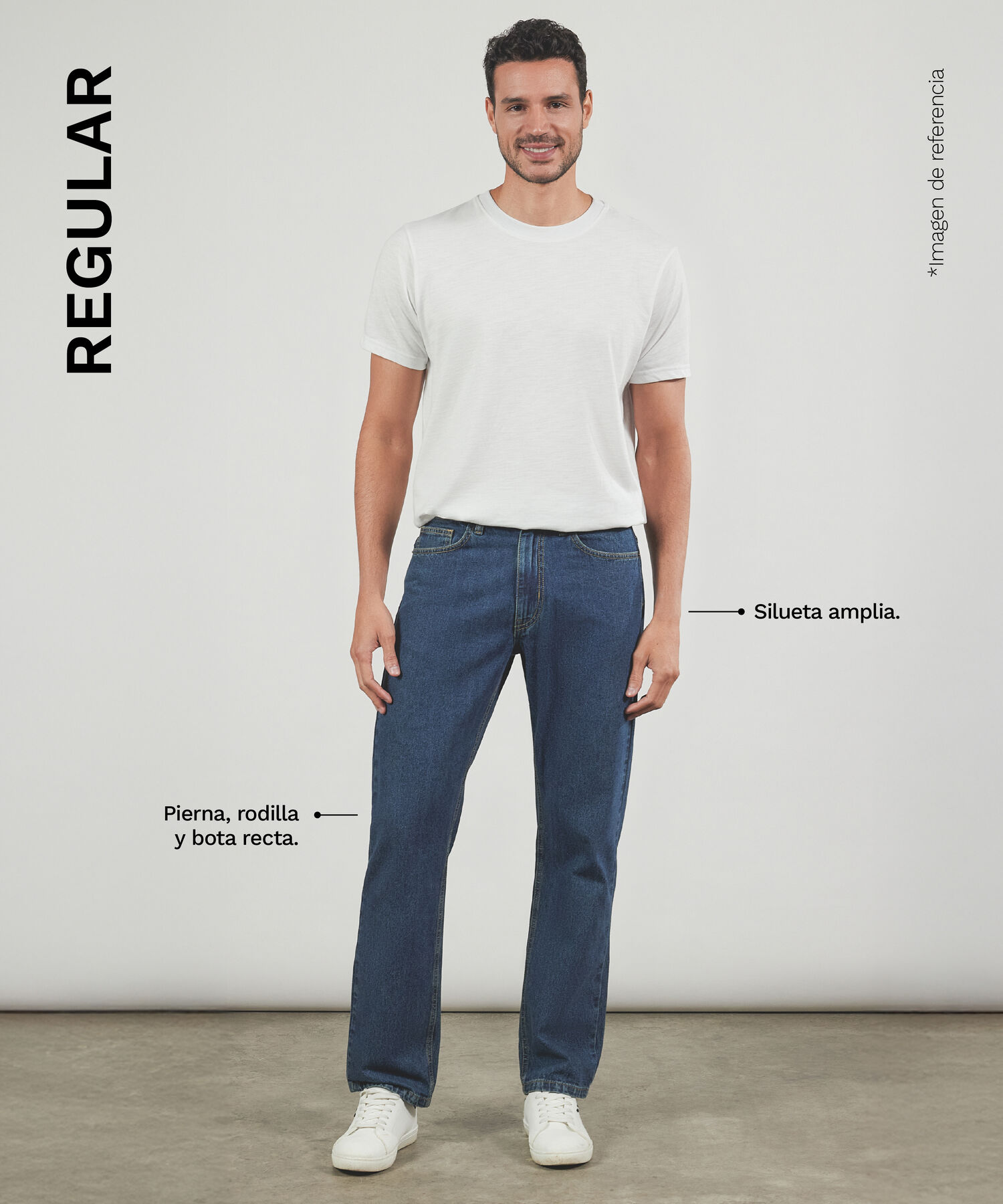Jean Regular Con Desgastes, Negro, hi-res