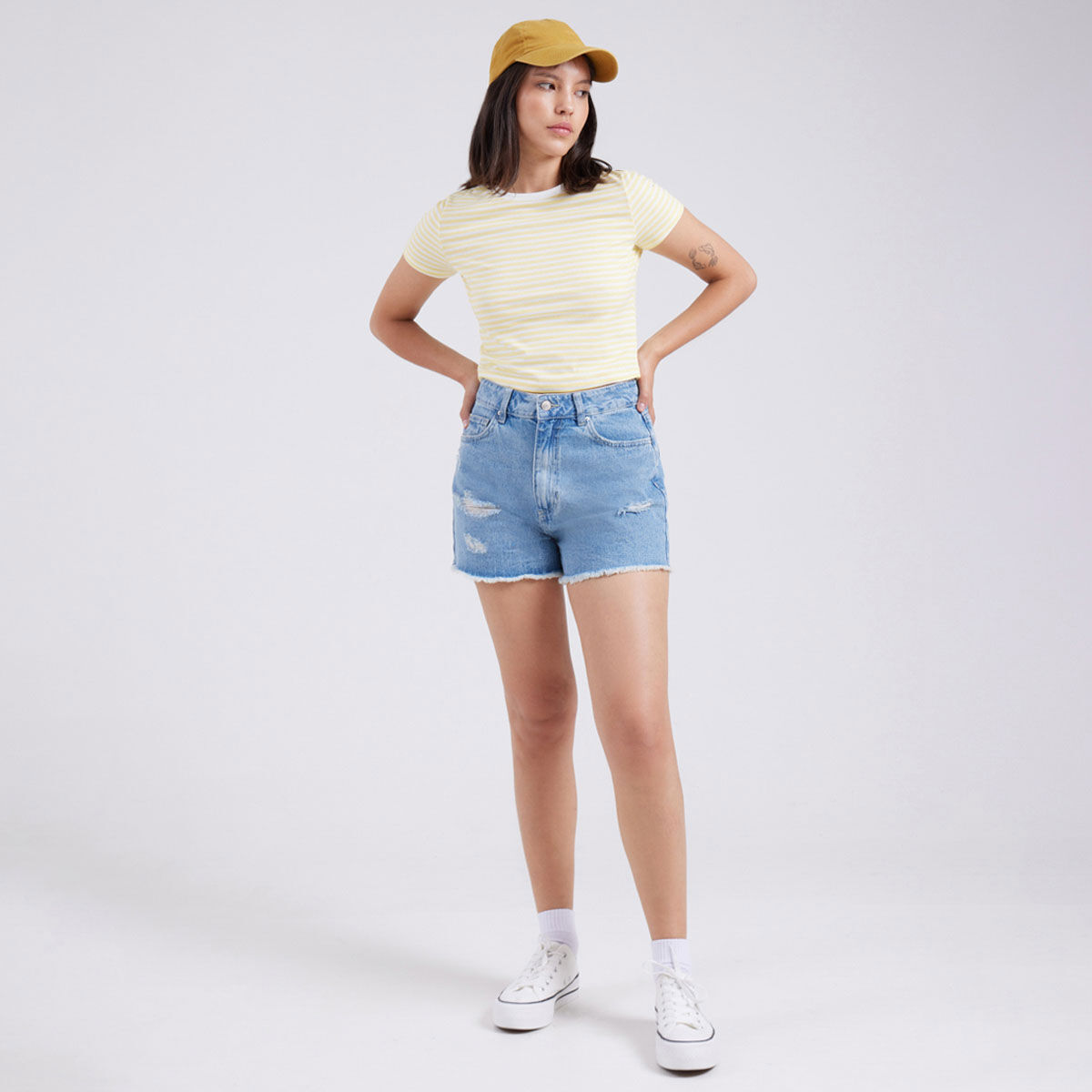 Short Tiro Alto En Denim compra online OSTU