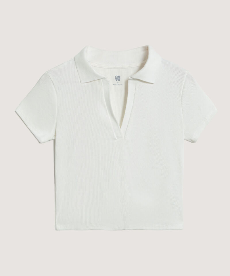 Polo Crop, Blanco, hi-res