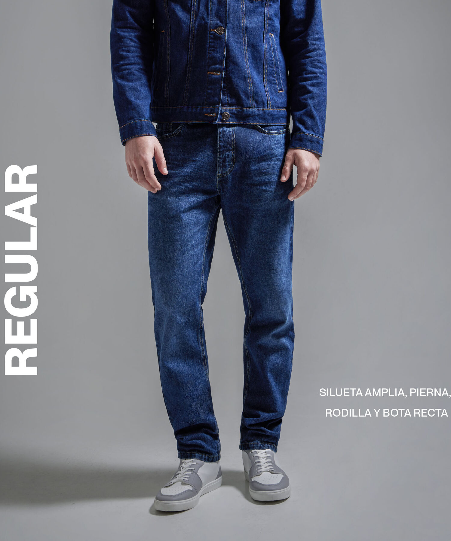 Jean Regular Con Rotos, Azul, hi-res