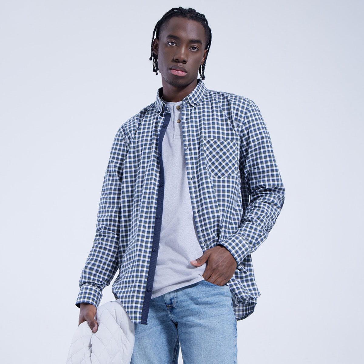 Camisa Manga Larga A Cuadros