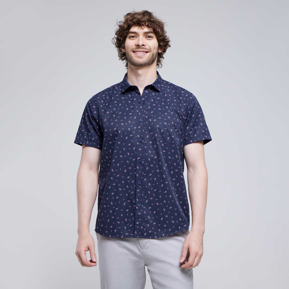 Camisa manga corta estampada sale