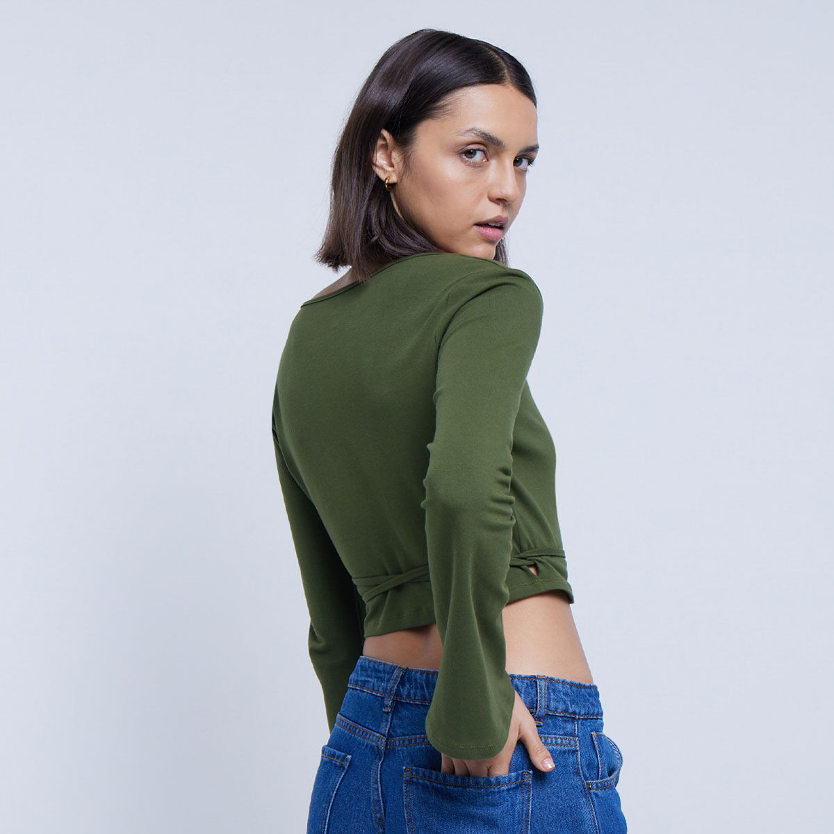 Crop Top Manga Larga
