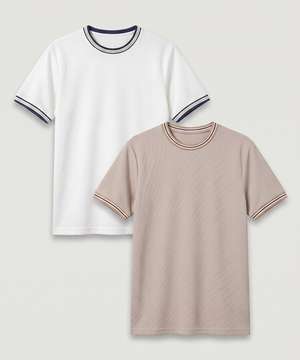 Camiseta Rib Cuello Contraste, , hi-res
