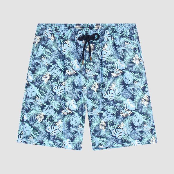 Bermuda Para Hombre Tipo Cargo Estampado Floral, Verde1, hi-res