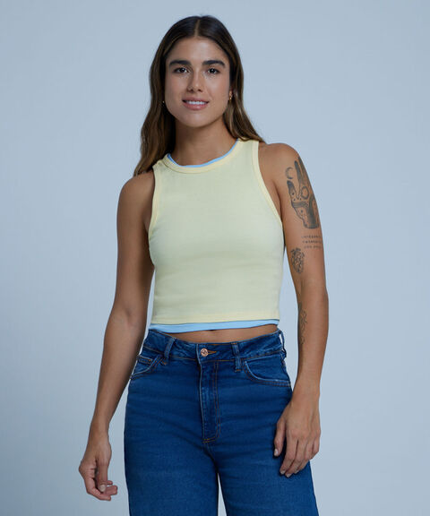 Crop top acanalado